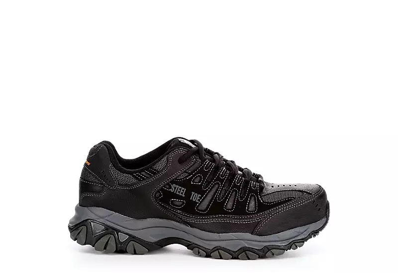 Skechers Mens 77055 Steel Toe Work Shoe - Black 2 Skechers Mens 77055 Steel Toe Work Shoe - Black - Image 2
