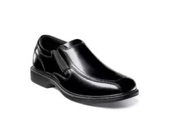Nunn Bush Mens Bleeker Street Bike Toe Slip On Oxford - Black