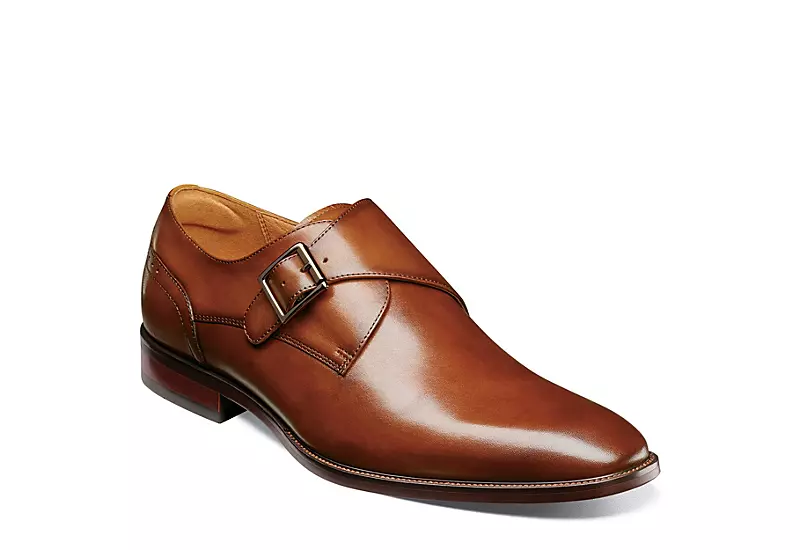 Florsheim Mens Sorrento Plain Toe Single Monk Strap Oxford - Cognac 1 Florsheim Mens Sorrento Plain Toe Single Monk Strap Oxford - Cognac