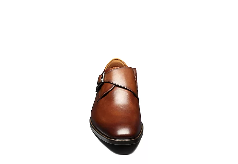 Florsheim Mens Sorrento Plain Toe Single Monk Strap Oxford - Cognac 3 Florsheim Mens Sorrento Plain Toe Single Monk Strap Oxford - Cognac - Image 3