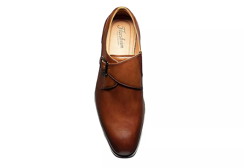Florsheim Mens Sorrento Plain Toe Single Monk Strap Oxford - Cognac 6 Florsheim Mens Sorrento Plain Toe Single Monk Strap Oxford - Cognac - Image 6