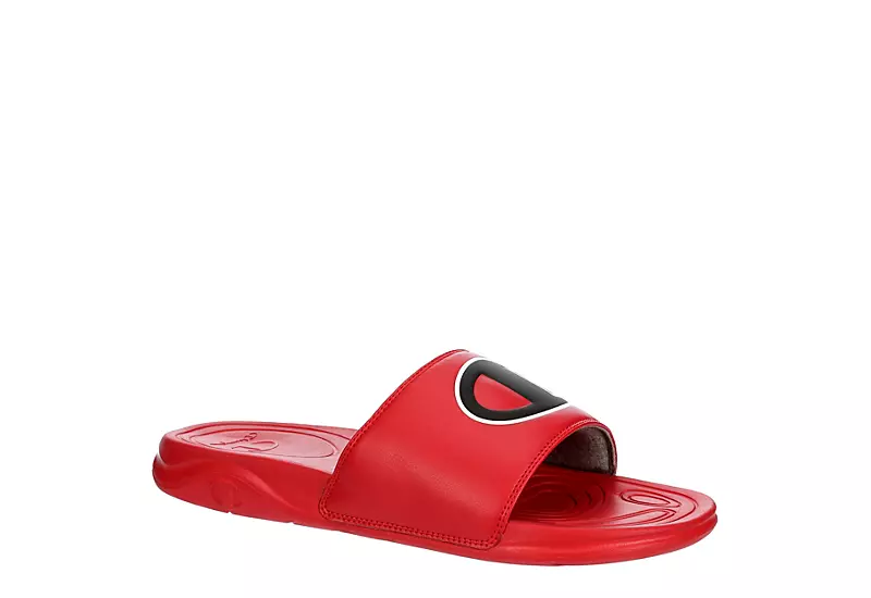 Champion Mens Mega Slide Big C Slide Sandal - Red 1 Champion Mens Mega Slide Big C Slide Sandal - Red