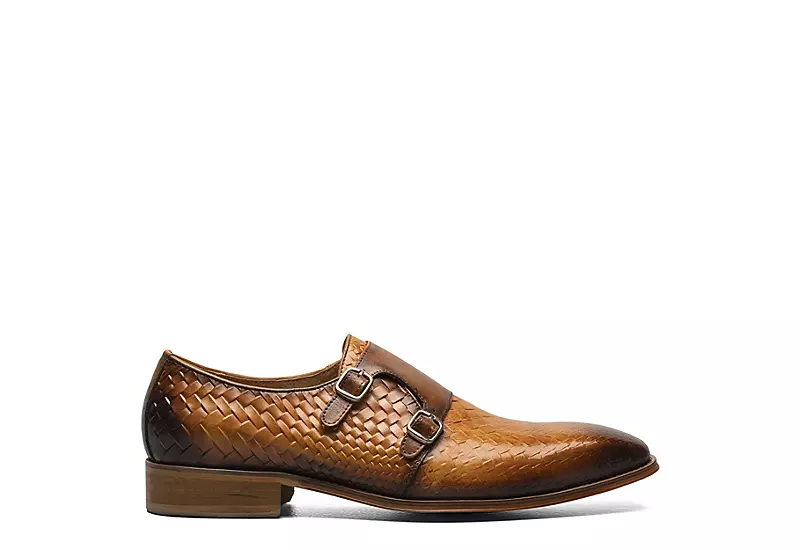 Stacy Adams Mens Torrance Plain Toe Double Monk Strap Oxford - Cognac 2 Stacy Adams Mens Torrance Plain Toe Double Monk Strap Oxford - Cognac - Image 2