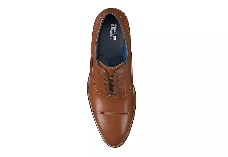 Johnston & Murphy Mens Stockton Cap Toe Oxford - Dark Tan 6 Johnston & Murphy Mens Stockton Cap Toe Oxford - Dark Tan - Image 6