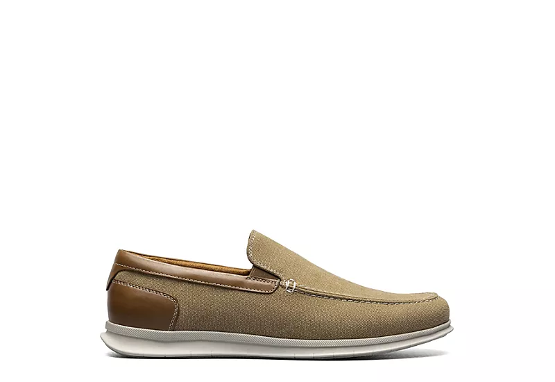 Florsheim Mens Montigo Canvas Venetian Loafer Oxford - Sand 2 Florsheim Mens Montigo Canvas Venetian Loafer Oxford - Sand - Image 2