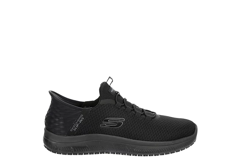 Skechers Mens Slip-ins Summits Colsin Slip Resistant Work Shoe - Black 2 Skechers Mens Slip-ins Summits Colsin Slip Resistant Work Shoe - Black - Image 2