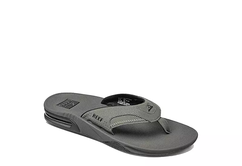 Reef Mens Fanning Flip Flop Sandal - Grey 1 Reef Mens Fanning Flip Flop Sandal - Grey