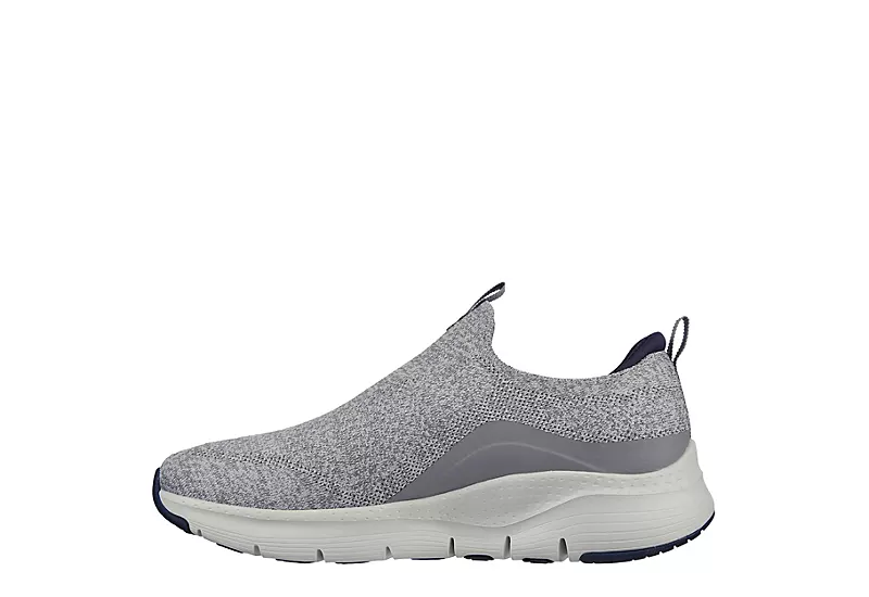 Skechers Mens Arch Fit Slip On - Grey 3 Skechers Mens Arch Fit Slip On - Grey - Image 3