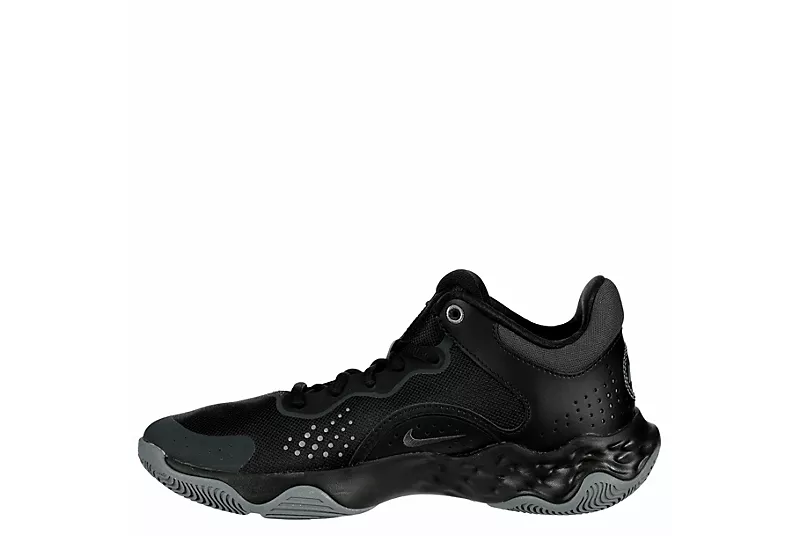 Nike Mens Fly By Mid 3 Basketball Shoe - Black 4 Nike Mens Fly By Mid 3 Basketball Shoe - Black - Image 4